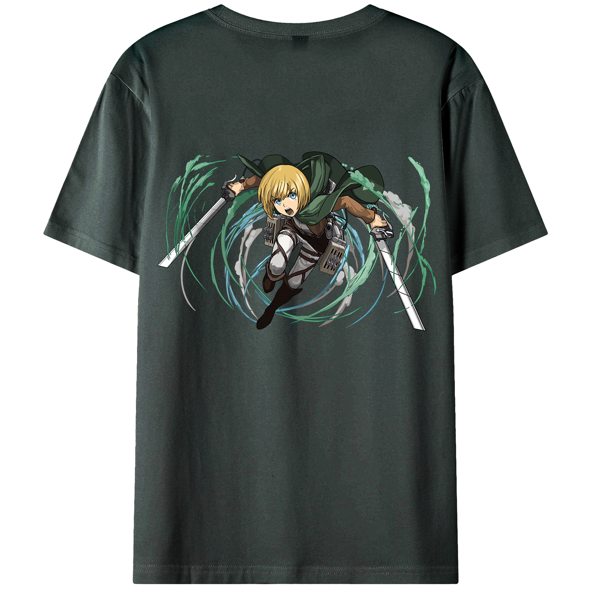 （画像用） 進撃の巨人 アルミン·アルレルト Attack on Titan Armin Arlert 綿100％ メンズ半袖Tシャツ（バックプリント） 通気性